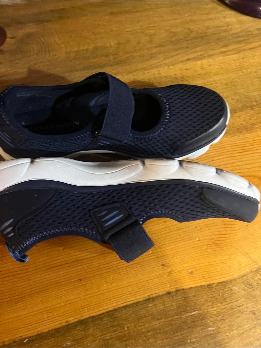 Easy Spirit Denise Austin Navy Mary Jane Sneaker with White Sole